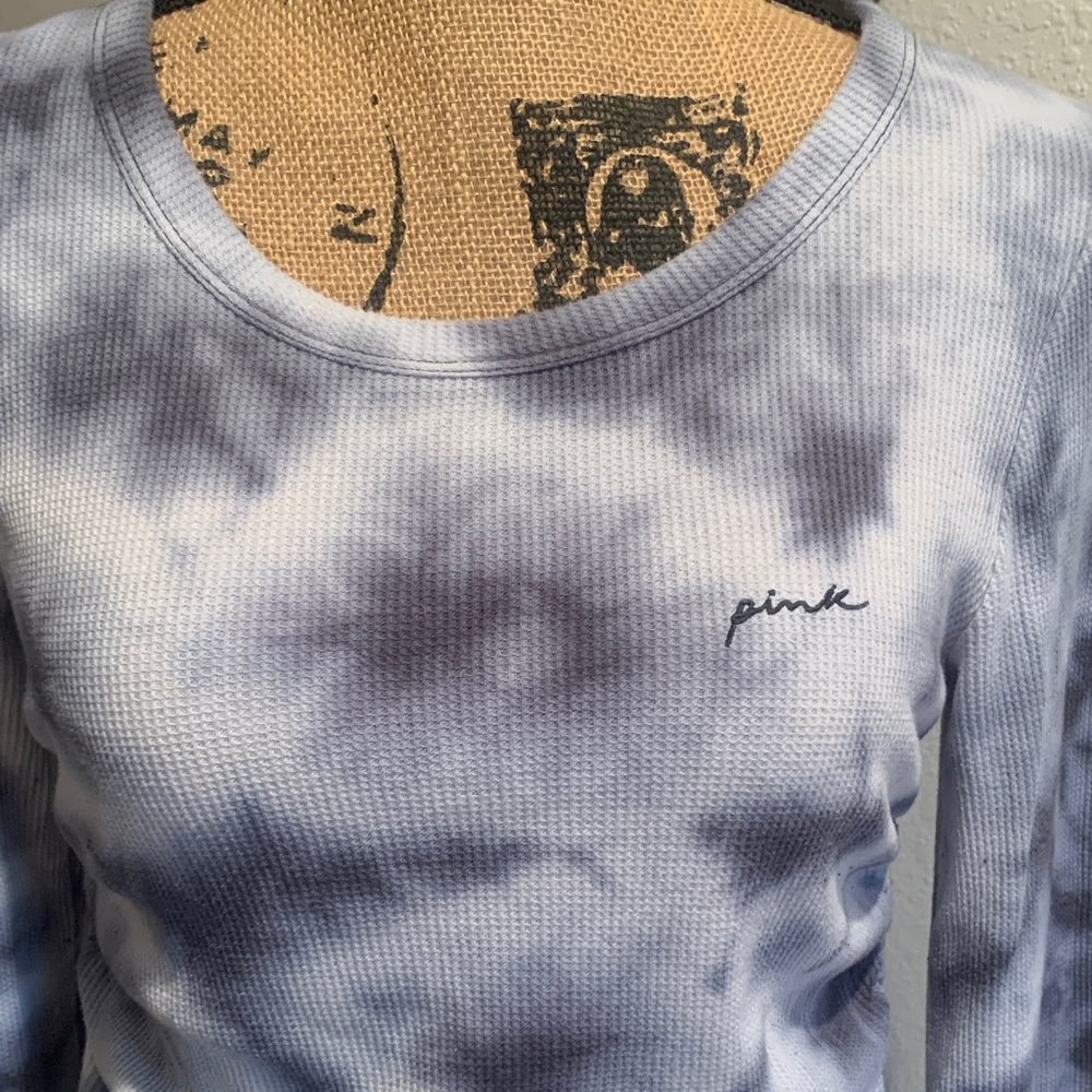 PINK Victoria's Secret Gray Tie-Dye Long Sleeve Tee - Picture 2 of 8
